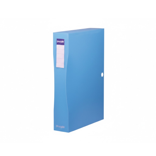 BOITE DE CLASSEMENT PURPLE DOS 80 PASTEL BLEU