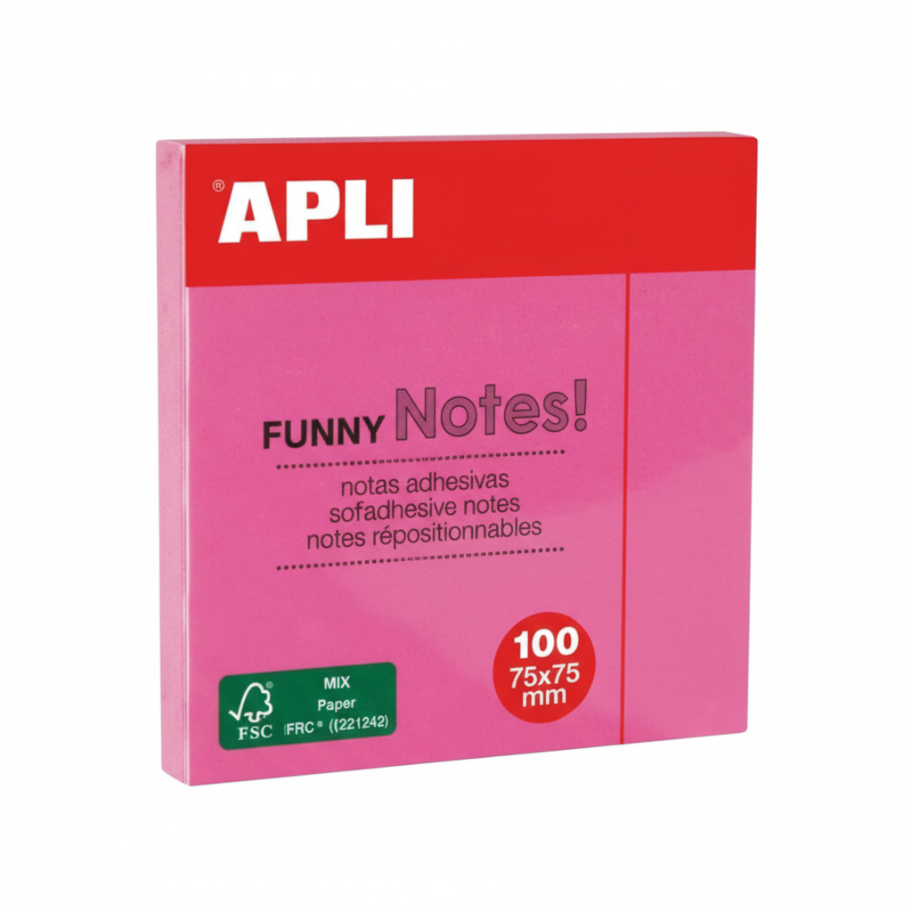 STICKY NOTES APLI 75*75 ROSE FLUO