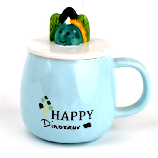 MUG EN CERAMIQUE AVEC COUVERTURE+ CUILLERE