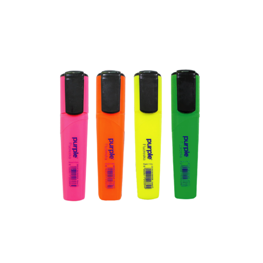 MARQUEUR FLUORESCENT PURPLE POCH DE 4