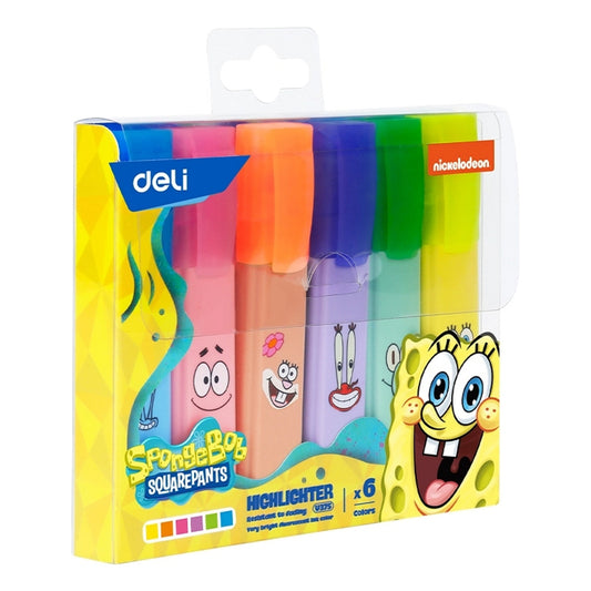 MARQUEUR FLUORESCENT DELI PASTEL POCH DE 6 SPONGEBOB REF U375