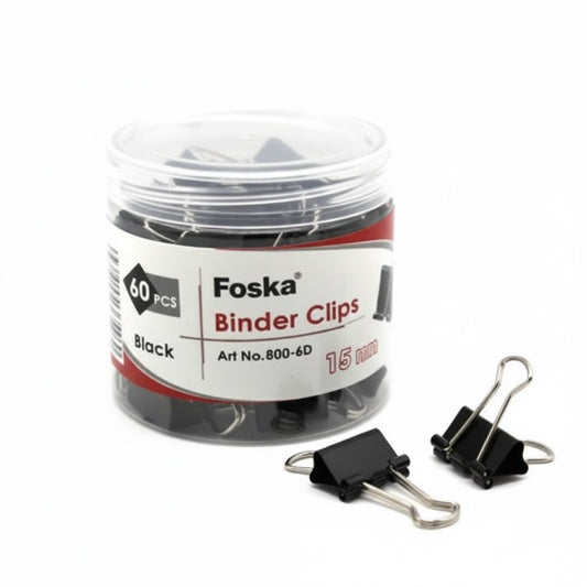 PINCE DOUBLE CLIP FOSKA 15MM REF 801-6 COUL PAQUET DE 60