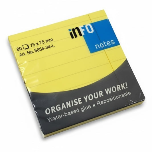 STICKY NOTES INFO NOTES 76*76 JAUNE REF 5654-01