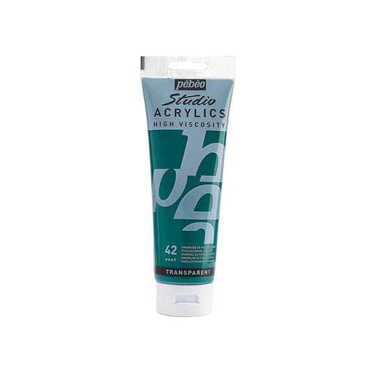 GOUACHE ACRYLIQUE PEBEO 100ML EMERAUDE DE PHYTALOCYANINE